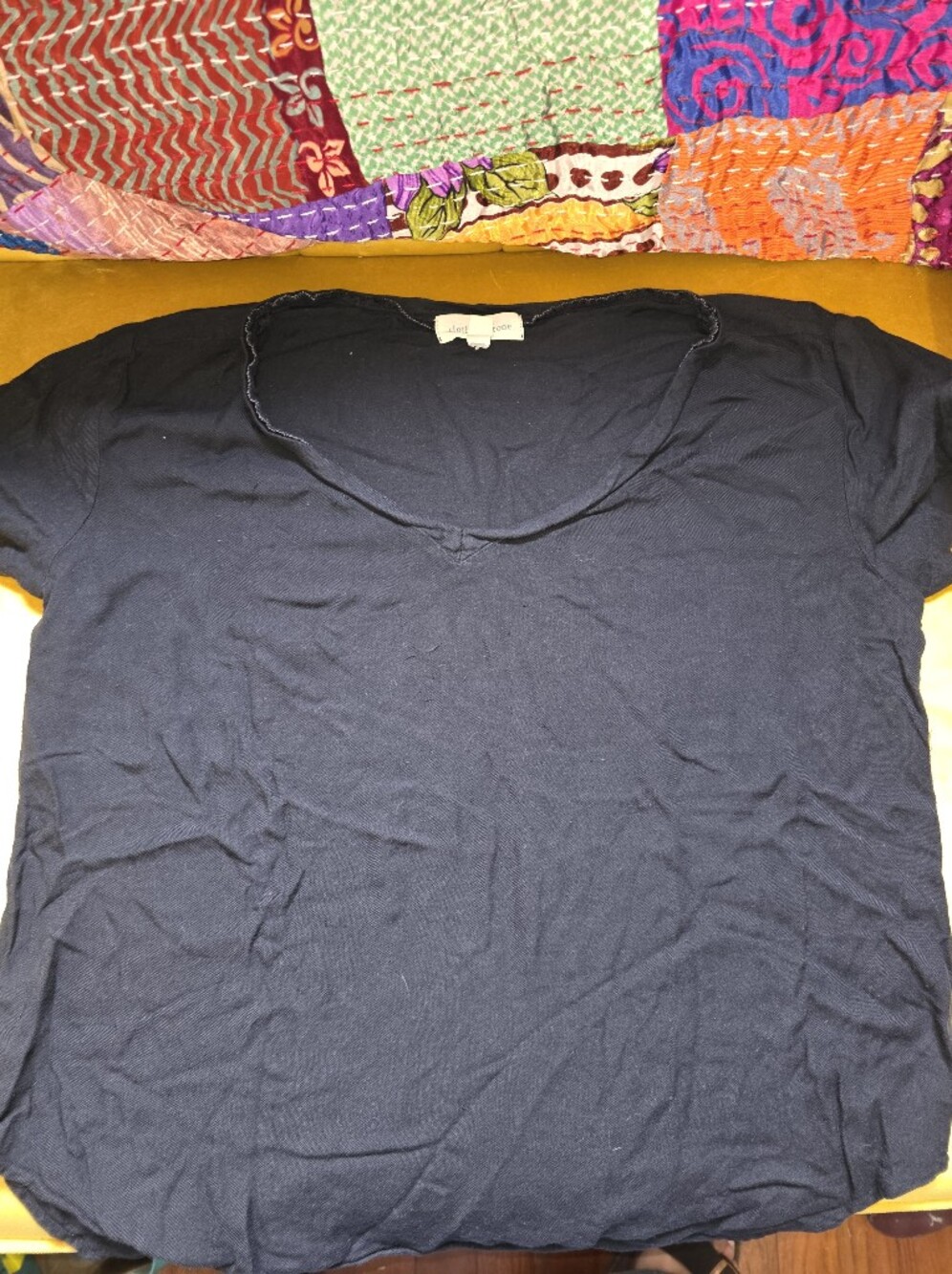 Black Cloth And Stone Short Sleeve Women's Top